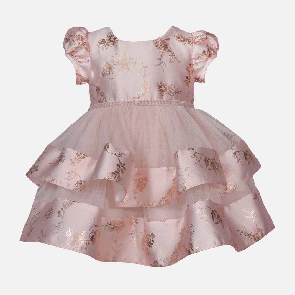 Bonnie Jean Bella Floral Tiered Party Dress with matching bottoms